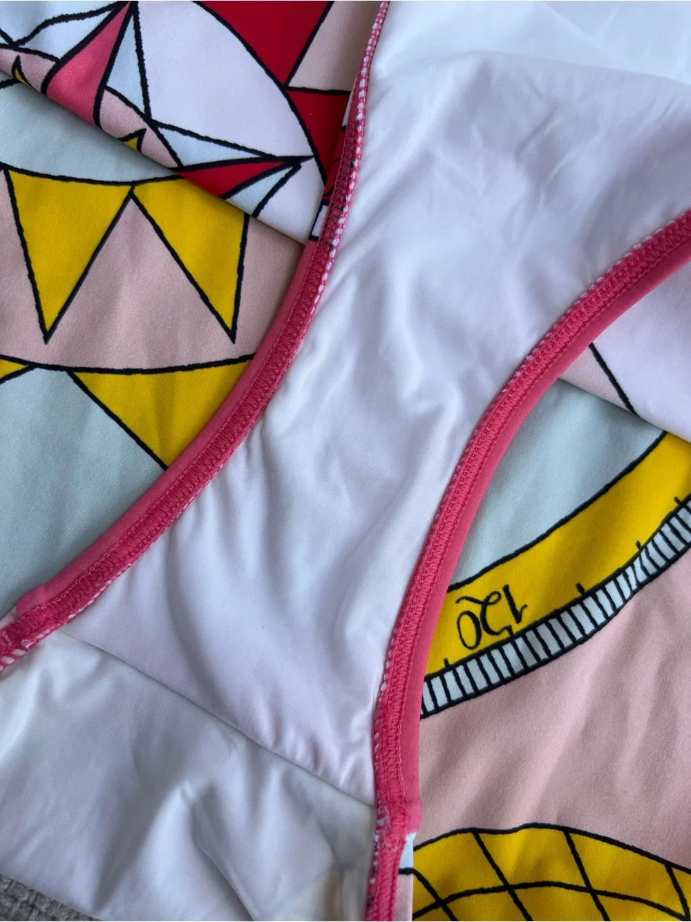 Tory Burch Constellation Compass  One Piece Swimsuit in Pink Yellow M